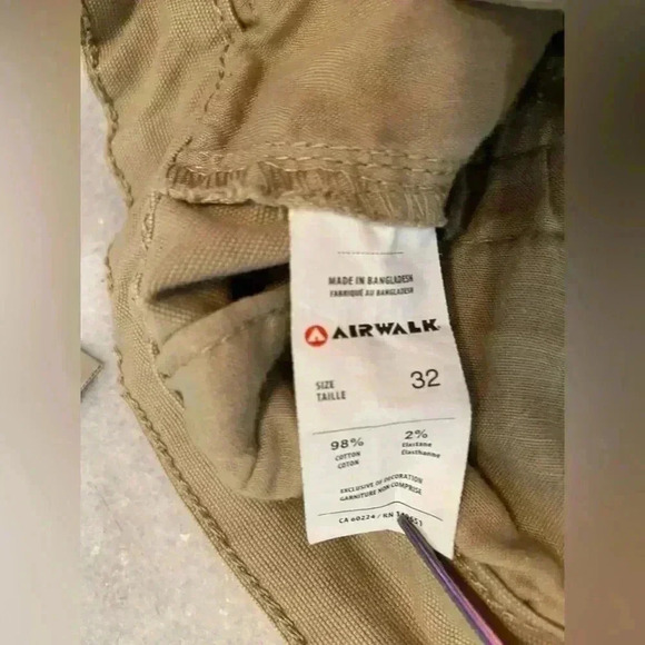 Airwalk Men’s Tan Khaki Cotton Blend Stretch Chino Skater Pants Size 32 - Picture 9 of 11